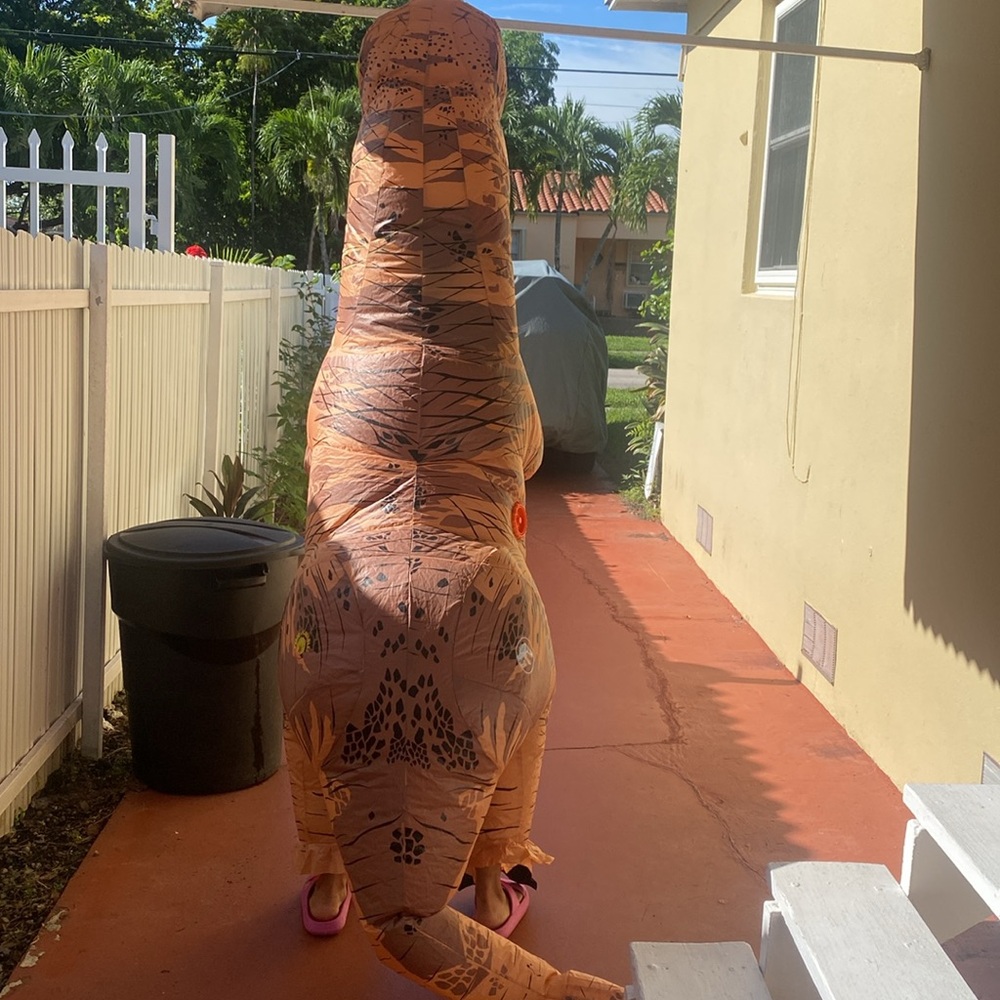 Rubies Inflatable T-Rex Dinosaur Costume Teen Size Blow up Hallloween - Picture 4 of 9